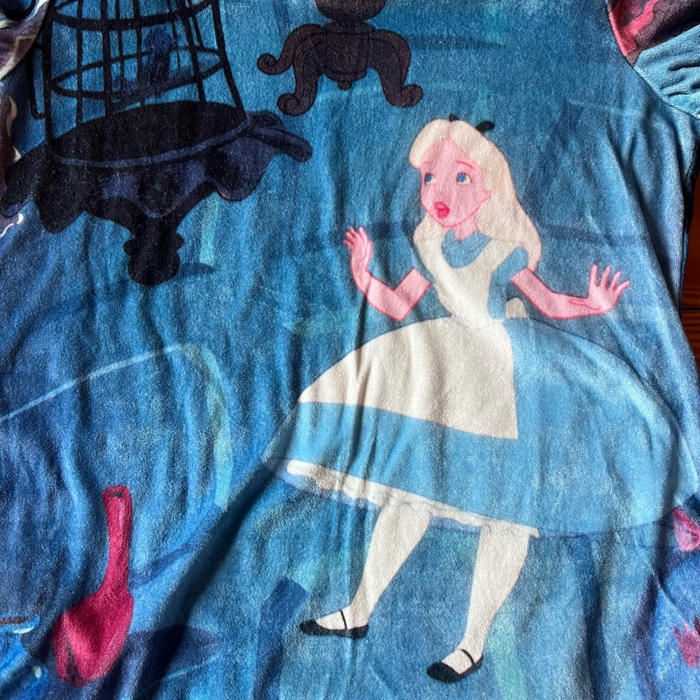 Disney Blue Graphic Long Sleeve Alice In Wonderland - Picture 6 of 8